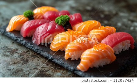 sushi set closeup asian cuisine 112087424