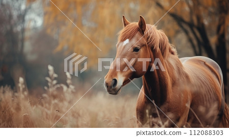 Mystical Unicorn in Golden Hour Forest Light 112088303