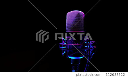 Professional Studio Microphone with Neon Lighting 112088322