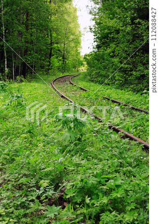 Old Railway In Forest 112088427