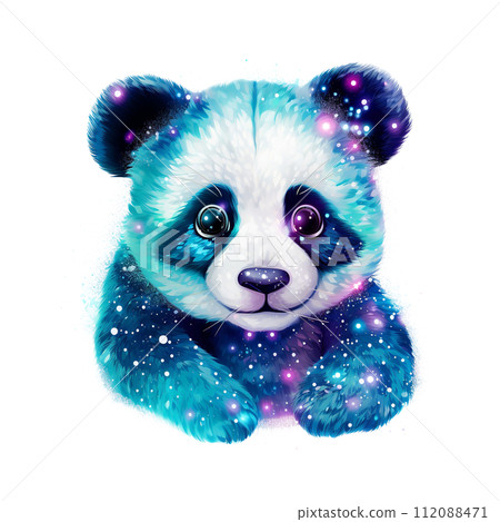 Watercolor painting of Panda, Clipart for Sublimation Printing, Panda Design Clipart, DTF DTG Printing, Panda head, Animal painting. Illustration, Generative AI. 112088471