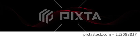 Black abstract background with glowing wave. Shiny moving lines design element. Modern red gradient flowing wave lines. Futuristic technology concept. Vector illustration Black abstract background with glowing wave. Shiny moving lines design element. Modern red gradient flowing wave lines. Futuristic technology concept. Vector illustration 112088837