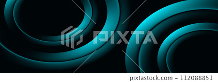 Dark abstract background with shiny geometric shape. Elegant blue gradient oval. Modern luxury graphic design element. Suit for cover, brochure, presentation, website, wallpaper. Vector illustration Dark abstract background with shiny geometric shape. Elegant blue gradient oval. Modern luxury graphic design element. Suit for cover, brochure, presentation, website, wallpaper. Vector illustration 112088851