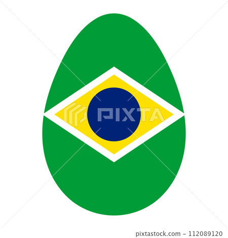 Easter egg, stylized pattern color of Brazil flag br Easter egg, stylized pattern color of Brazil flag br 112089120
