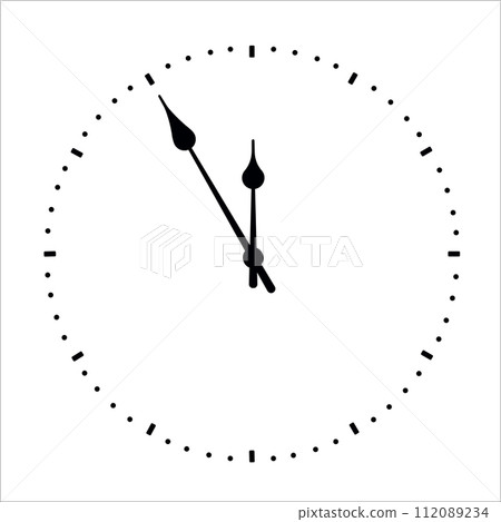 Clock face with shadow on white background. Vector illustration Clock face with shadow on white background. Vector illustration 112089234