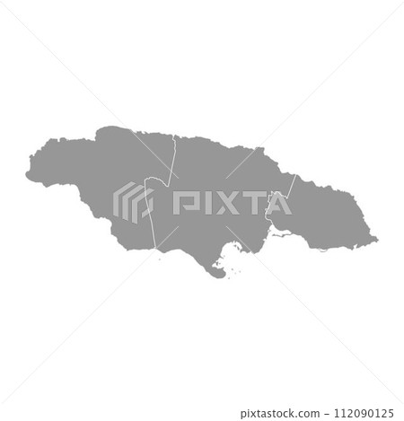Jamaica map with counties. Vector illustration. 112090125