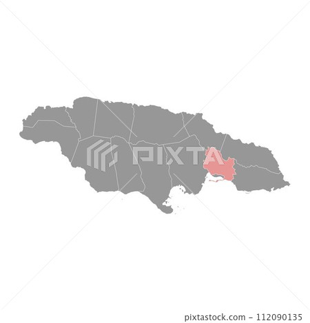 Saint Andrew Parish map, administrative division of Jamaica. Vector illustration. Saint Andrew Parish map, administrative division of Jamaica. Vector illustration. 112090135