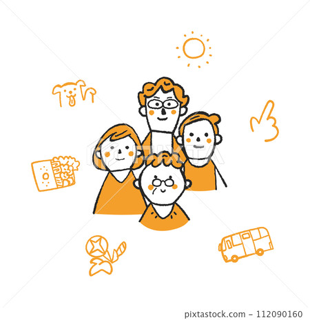 Senior and support members illustration material 112090160
