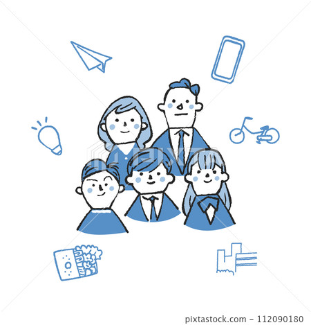 制服插畫素材中的學生與老師 112090180