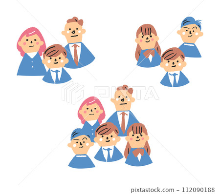 學生和老師穿著制服套裝插畫素材 學生和老師穿著制服套裝插畫素材 112090188