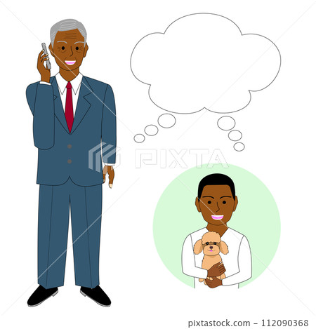 Senior black man talking on cell phone, white background Senior black man talking on cell phone, white background 112090368