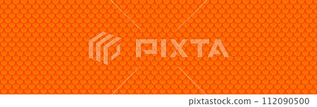 Dragon scale seamless pattern. Orange Seamless texture background 112090500