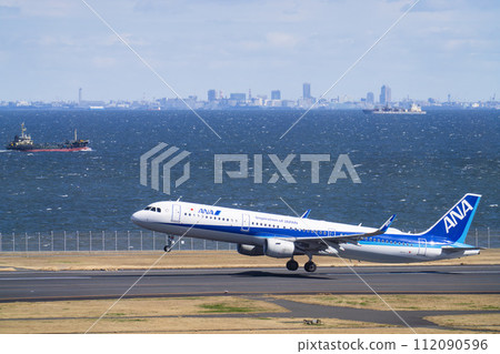 羽田機場風景，飛機起飛，東京大田區 112090596