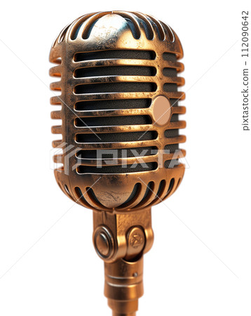 Retro microphone isolated 112090642