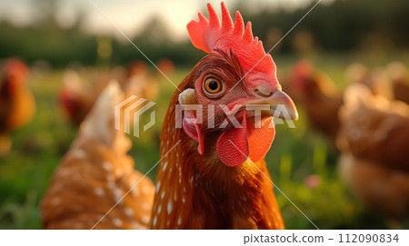 chicken head close up portrait chicken head close up portrait 112090834