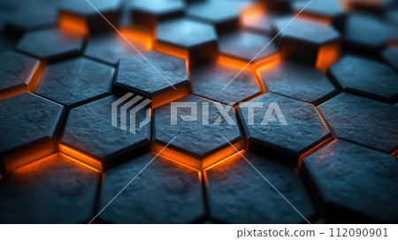 digital hexagonal pattern close up 112090901