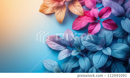 AI-generated content. Spring Flowers Pastel Colors Abstract Background 112091091