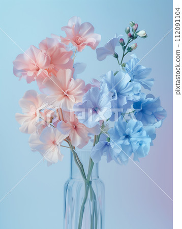 AI-generated content. Spring Flowers Pastel Colors Abstract Background 112091104