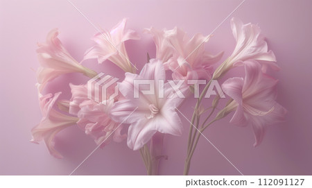 AI-generated content. Spring Flowers Pastel Colors Abstract Background 112091127
