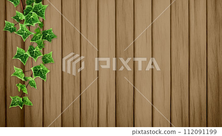 wooden board and ivy 112091199