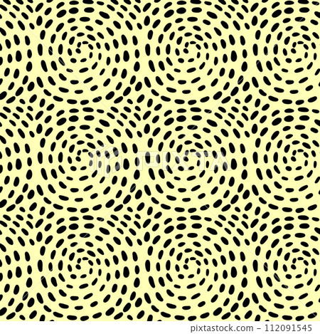 Small dash pattern. Seamless minimal dash pattern, small elements on yellow background. 112091545