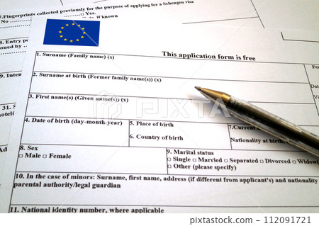 Schengen visa application form Schengen visa application form 112091721