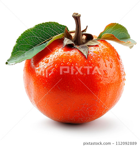 Persimmon on a white isolated background - AI generated image 112092889
