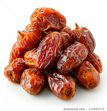 Dried dates on white isolated background - AI generated image 112093172