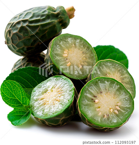 Tropical Feijoa fruit on white isolated background - AI generated image 112093197