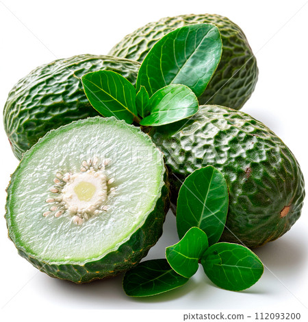 Tropical Feijoa fruit on white isolated background - AI generated image 112093200