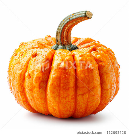 Studio shot of a beautiful decorative pumpkin on a clean white isolated background - AI generated image 112093328