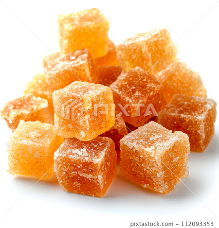 Cane sugar on white isolated background - AI generated image 112093353