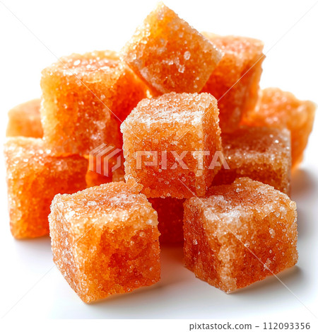 Cane sugar on white isolated background - AI generated image 112093356