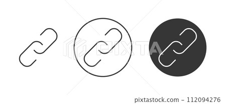Link icon set. Hyperlink chain sign outline. Editable stroke. Vector telephone, symbol in trendy minimalist flat style, isolated white background. For design, web, mobile app Link icon set. Hyperlink chain sign outline. Editable stroke. Vector telephone, symbol in trendy minimalist flat style, isolated white background. For design, web, mobile app 112094276