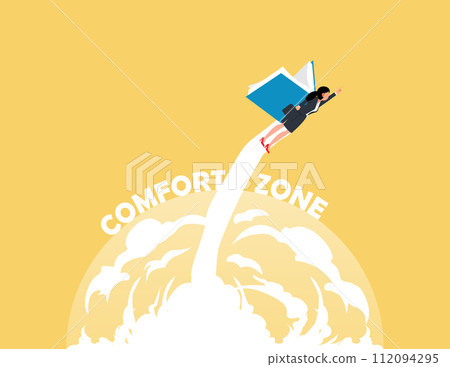 Start new business journey concept. Step out of comfort zone Start new business journey concept. Step out of comfort zone 112094295