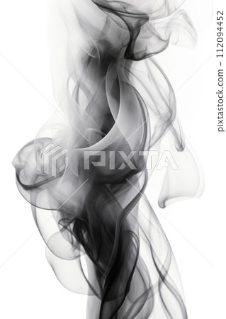 Black smoke on white background. Generative Ai Black smoke on white background. Generative Ai 112094452
