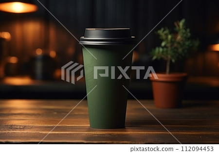 coffee cup mockup on wooden table coffee cup mockup on wooden table 112094453