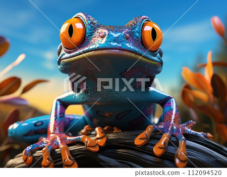 a tree frog smiling at the camera 112094520