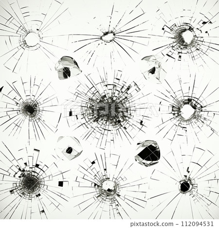 Bullet hole: A bullet hole that hit the glass Bullet hole: A bullet hole that hit the glass 112094531