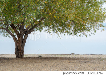 Tbilisi sea, reservoir and boats with deflated sails 112094762