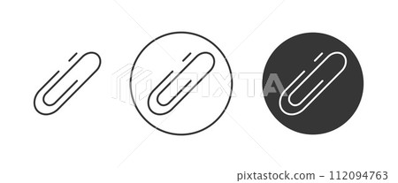 Paper clip icon set, sign outline. Editable stroke. Vector telephone, symbol in trendy minimalist flat style, isolated white background. For design, web, attached file, office supply Paper clip icon set, sign outline. Editable stroke. Vector telephone, symbol in trendy minimalist flat style, isolated white background. For design, web, attached file, office supply 112094763