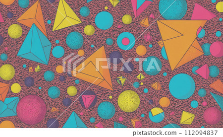 Colorful pop art background consisting of geometric shapes and patterns - ai generated Colorful pop art background consisting of geometric shapes and patterns - ai generated 112094837