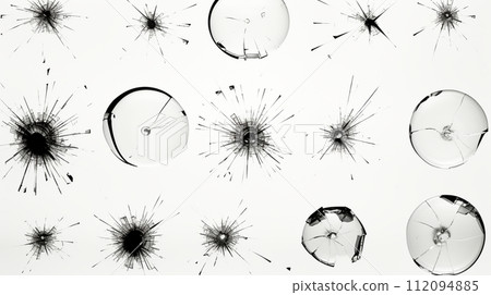 Bullet hole: A bullet hole that hit the glass Bullet hole: A bullet hole that hit the glass 112094885