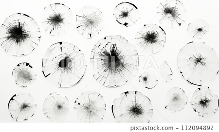 Bullet hole: A bullet hole that hit the glass 112094892