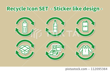 Icon set of recycling, cycle, circulation, ecology images 112095364