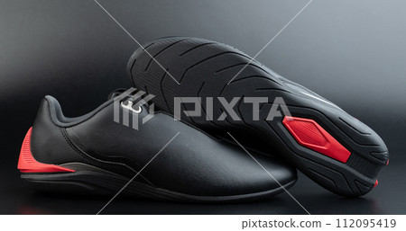 Black leather sport performance shoes Black leather sport performance shoes 112095419
