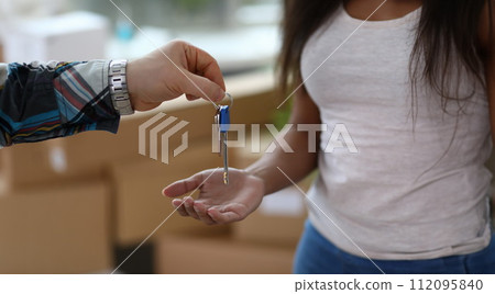 Realtor and african-american customer Realtor and african-american customer 112095840