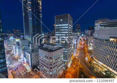 Osaka night view from Osaka Umeda Twin Towers North 112096497