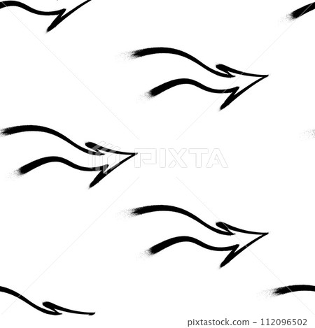 Seamless pattern of sprayed graffiti arrows with overspray in black over white. Vector illustration template Seamless pattern of sprayed graffiti arrows with overspray in black over white. Vector illustration template 112096502