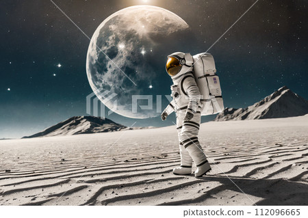 太空人在月球上行走的圖像藝術 112096665